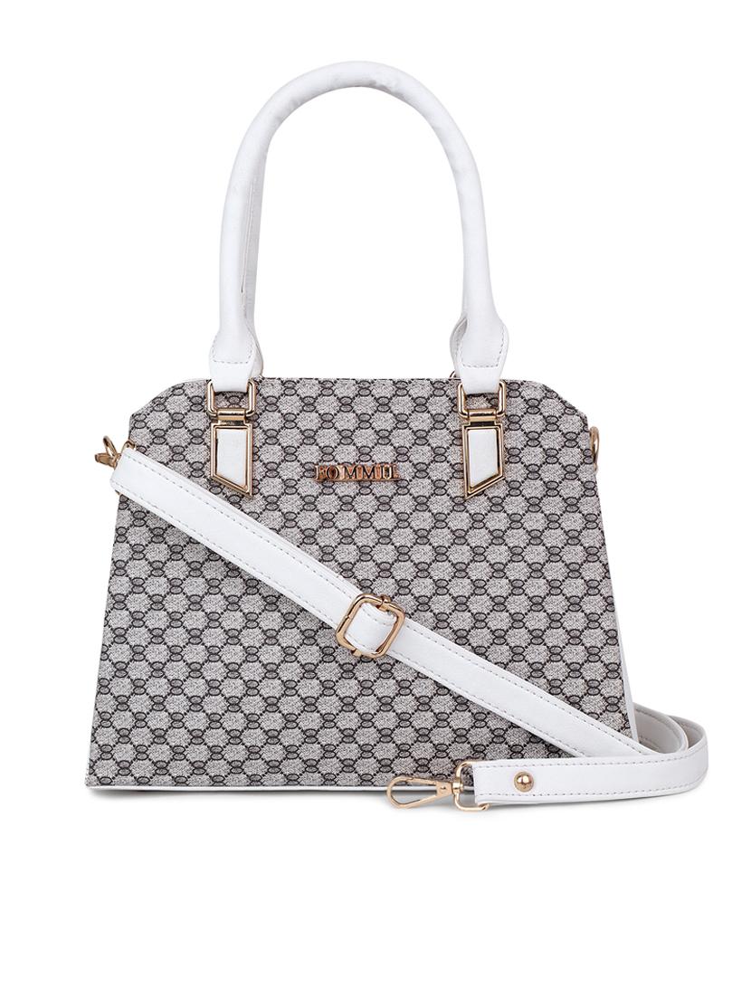 white printed handbag - 20727908 - Standard Image - 2