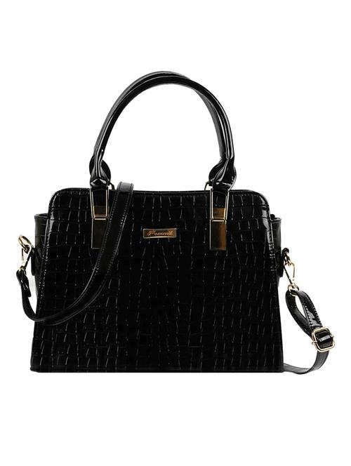 black solids leatherette handbag - 20727909 - Standard Image - 0