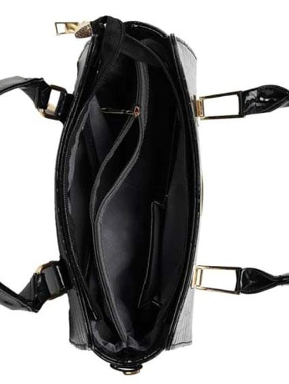 black solids leatherette handbag - 20727909 - Standard Image - 2