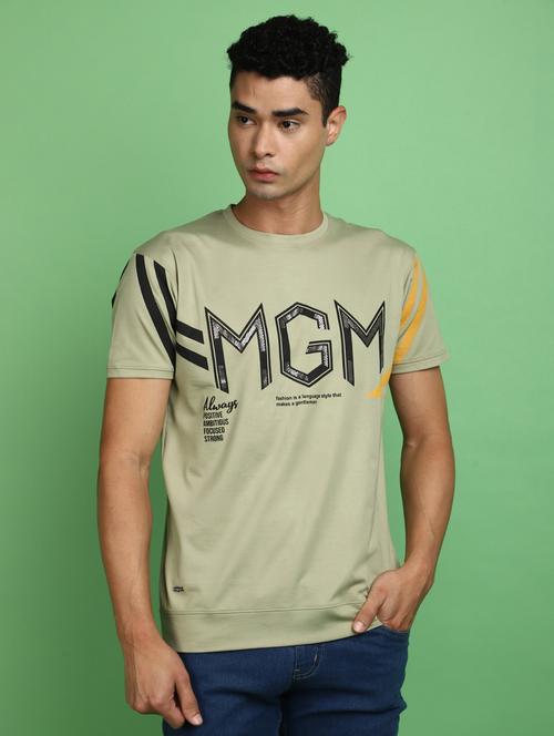 men round neck front print t-shirt - 20728124 - Standard Image - 0