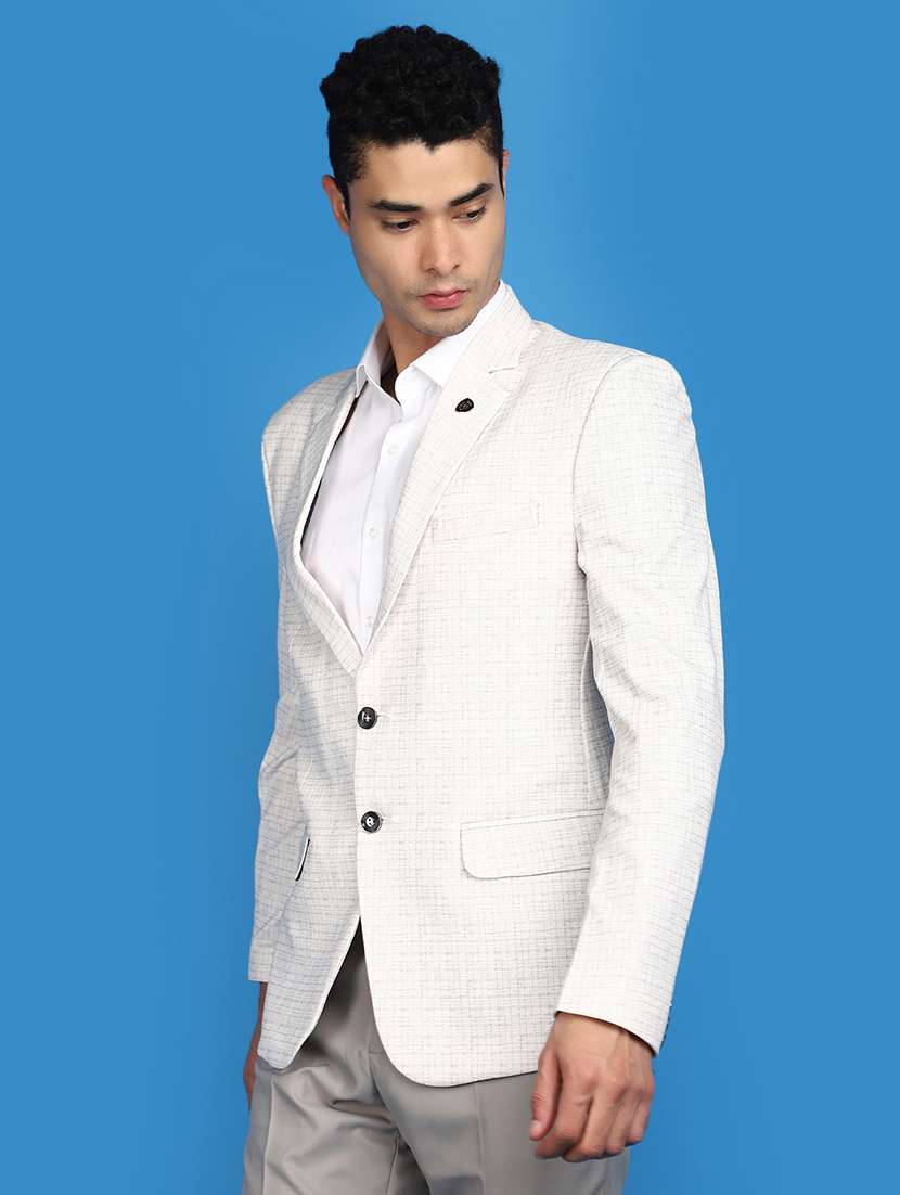 men notched lapel neck checkered casual blazer - 20728198 -  Standard Image - 2