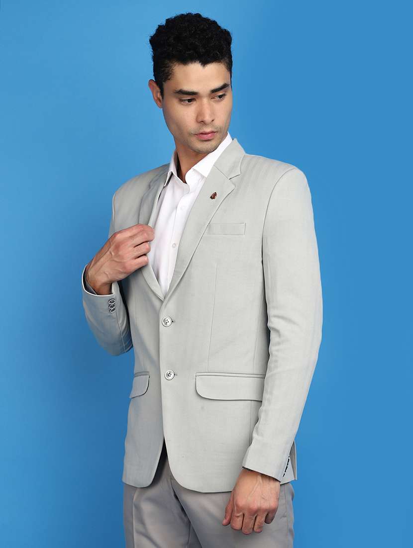 men notched lapel neck solids casual blazer - 20728199 -  Standard Image - 2