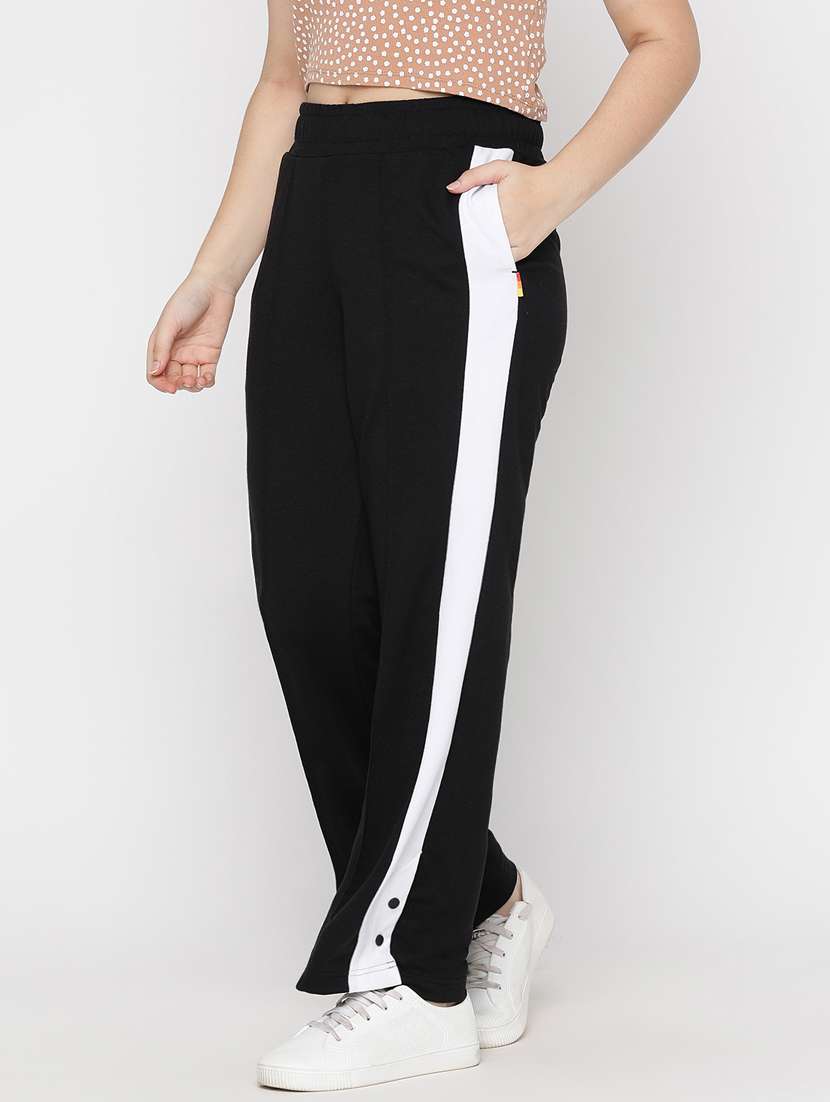 black fleece track pant trouser - 20728477 - Standard Image - 2