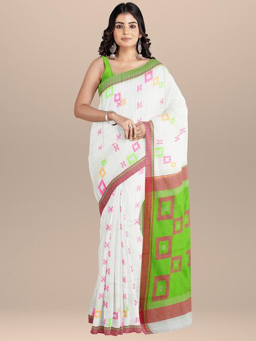 women white self design handloom saree with blouse - 20728499 -  Standard Image - 0
