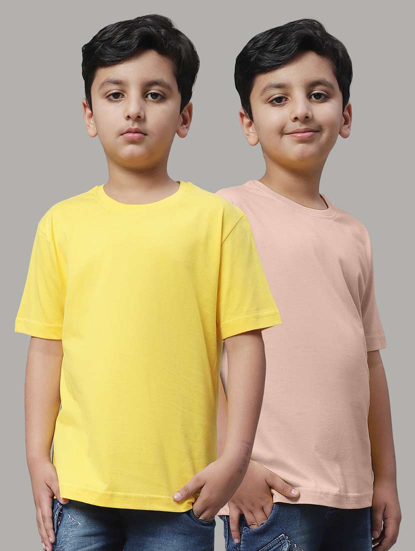 pack of 2  solid multi colored t-shirt