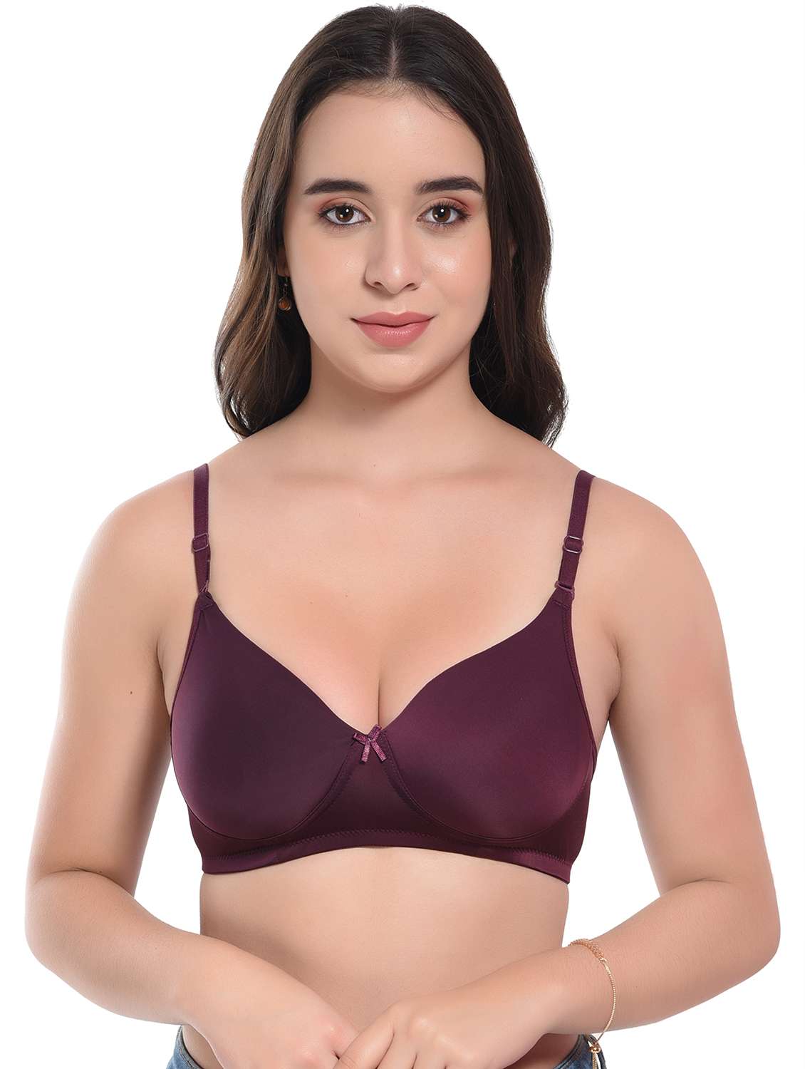 purple cotton t-shirt bra