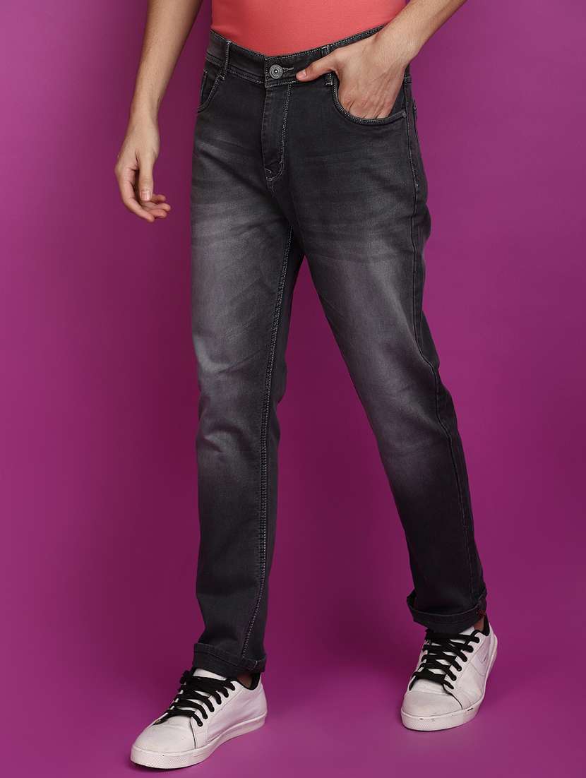 men mid rise plain denim jeans - 20729037 -  Standard Image - 2