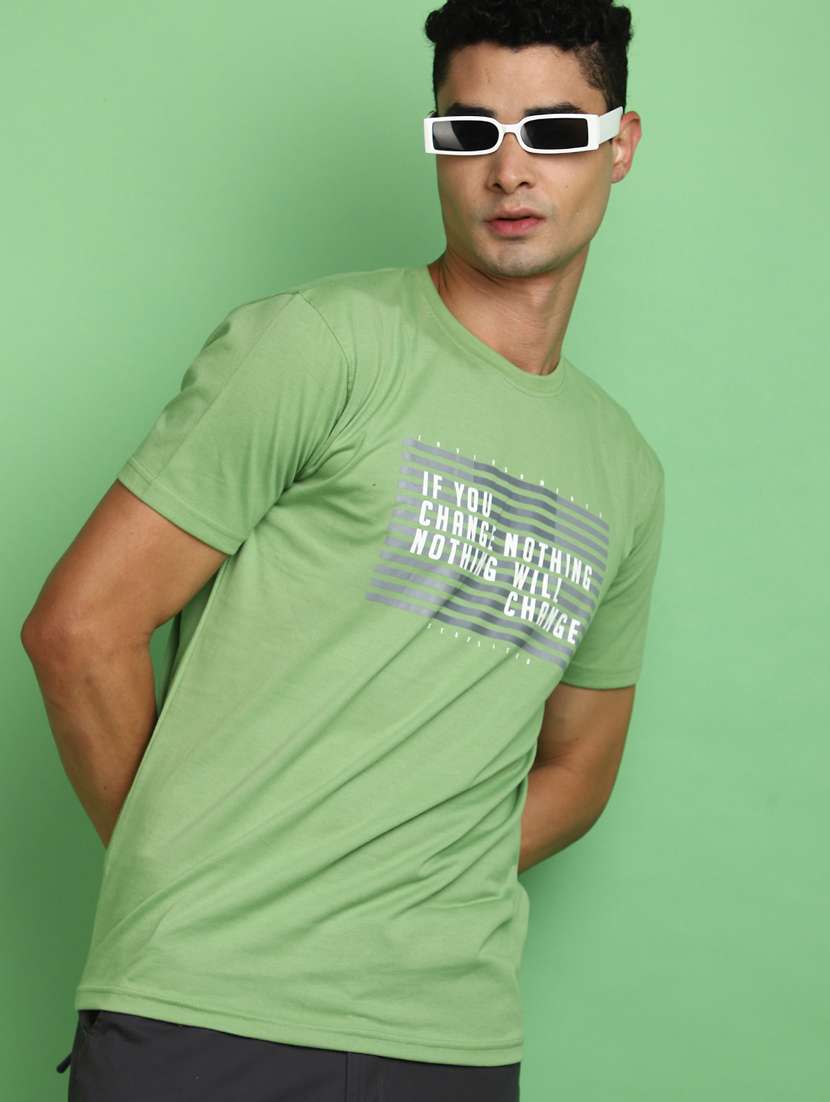 men round neck front print t-shirt - 20729044 -  Standard Image - 2
