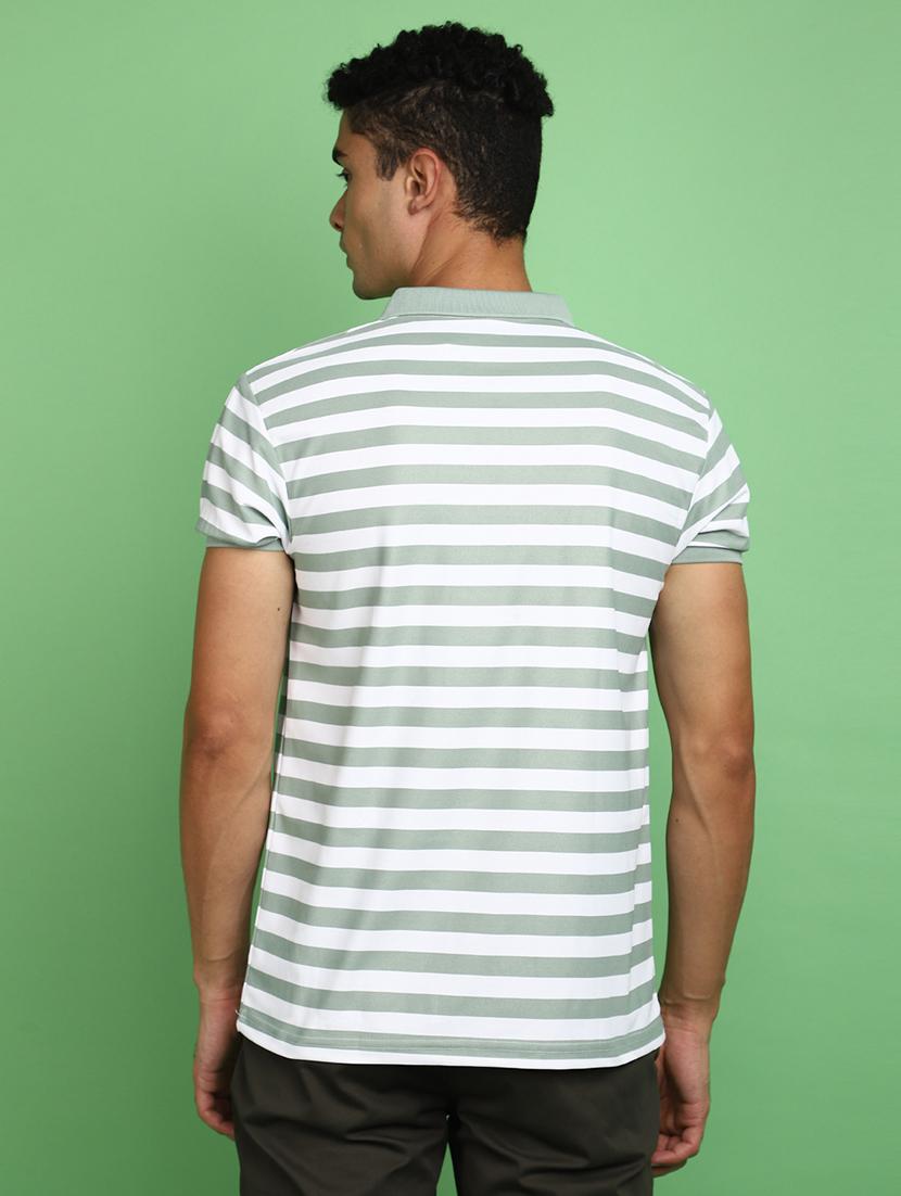 men striped short sleeve polo t-shirt - 20729080 - Standard Image - 2