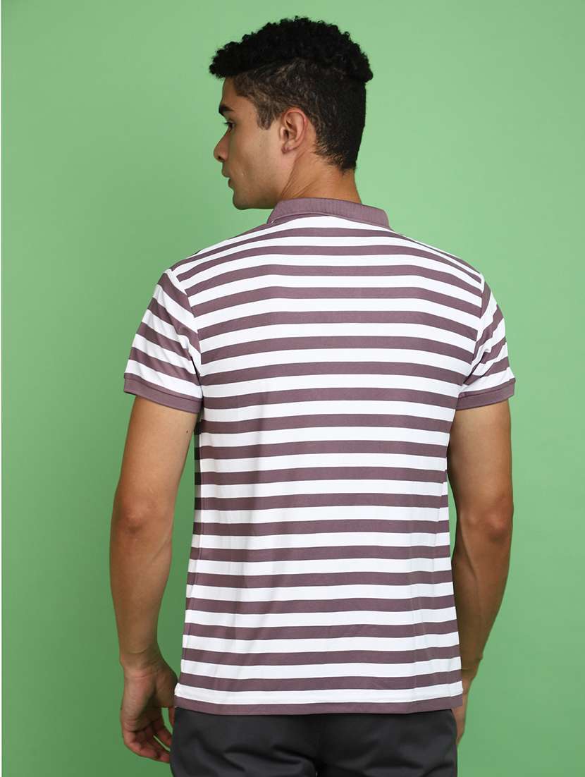 men striped short sleeve polo t-shirt - 20729081 -  Standard Image - 2