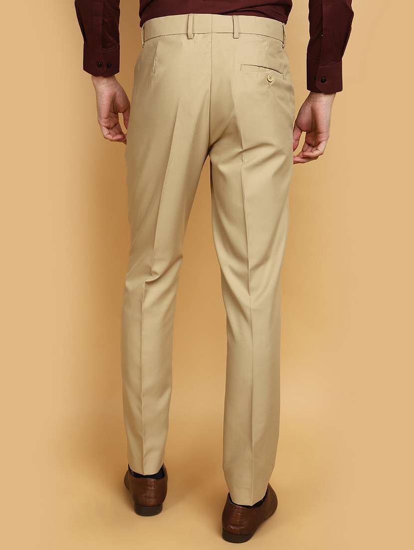 men mid rise solid flat front formal trouser - 20729094 -  Standard Image - 2