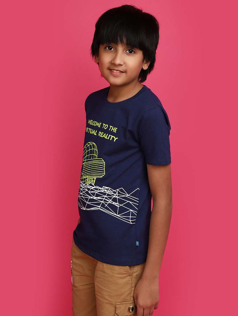 boys navy blue graphic regular t-shirt - 20729115 -  Standard Image - 2
