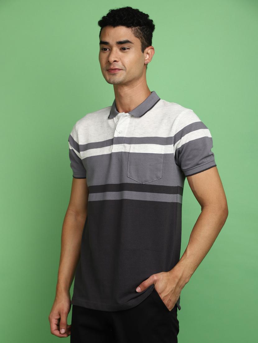 men polo neck striped t-shirt - 20729144 - Standard Image - 2