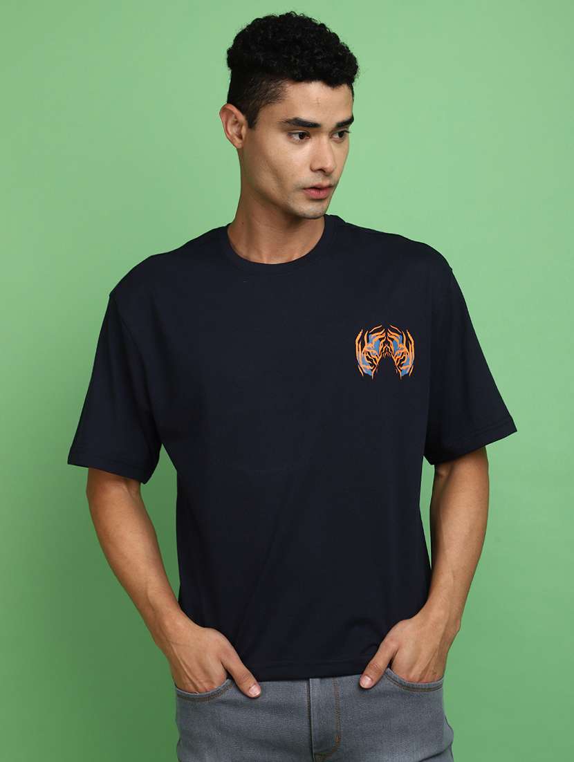 men back print short sleeve t-shirt