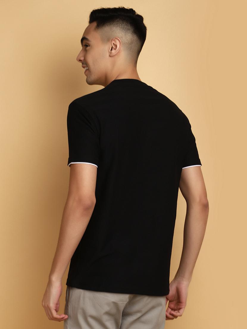 black solid cotton t-shirt - 20729252 - Standard Image - 2