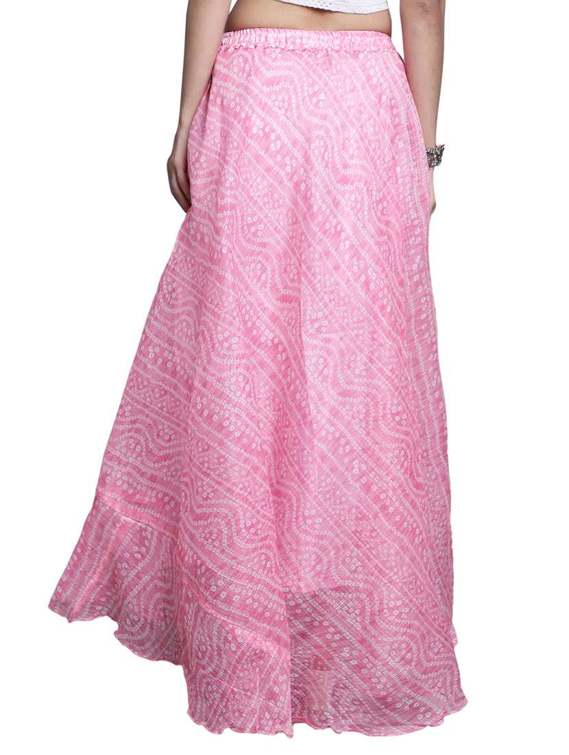 women bnadhani print flared skirt - 20730358 - Standard Image - 2