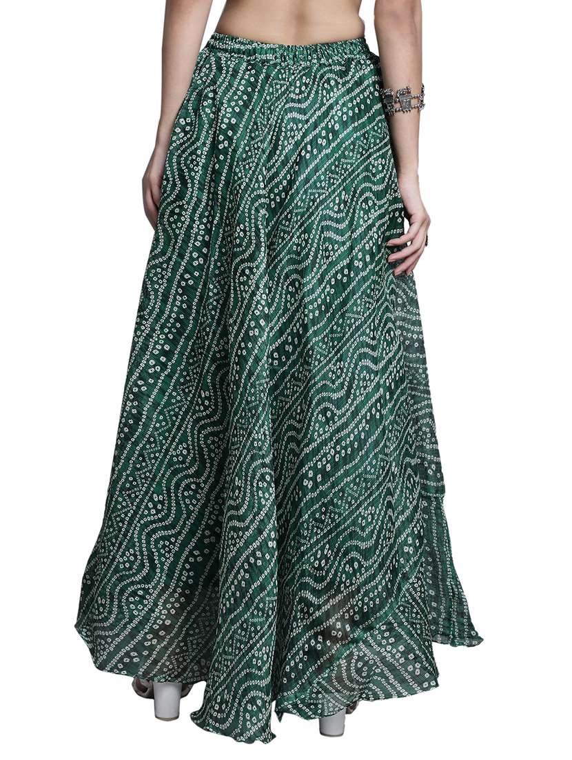 women bnadhani print flared skirt - 20730360 - Standard Image - 2