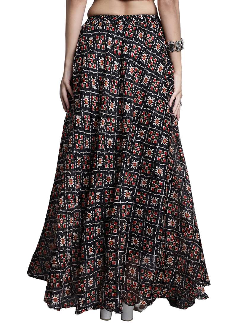 women printed flared maxi skirt - 20730371 -  Standard Image - 2