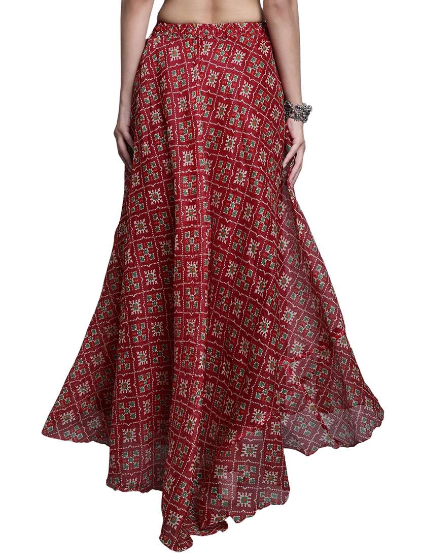 women printed flared maxi skirt - 20730372 -  Standard Image - 2