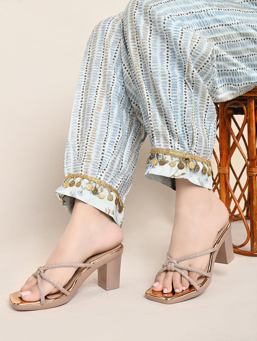 gold embellished slip on sandal - 20730430 - Standard Image - 2