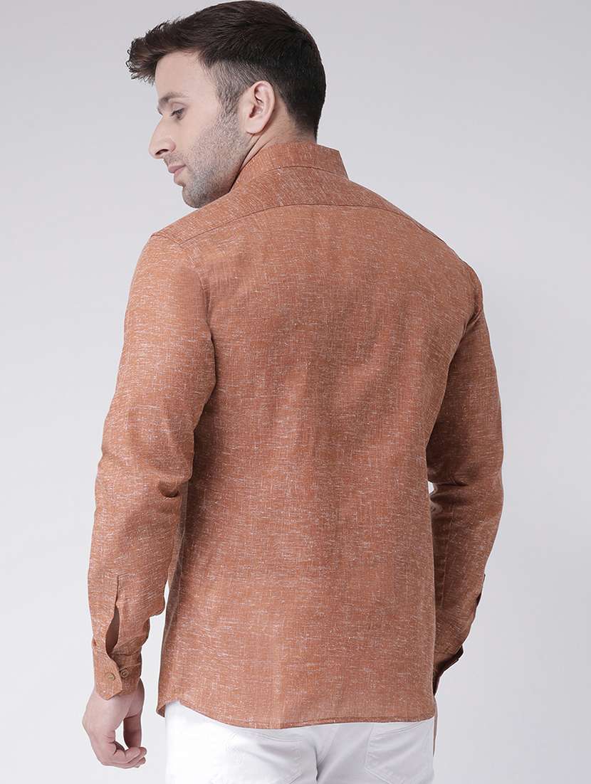 men brown full sleeve casual shirt - 20733049 - Standard Image - 2