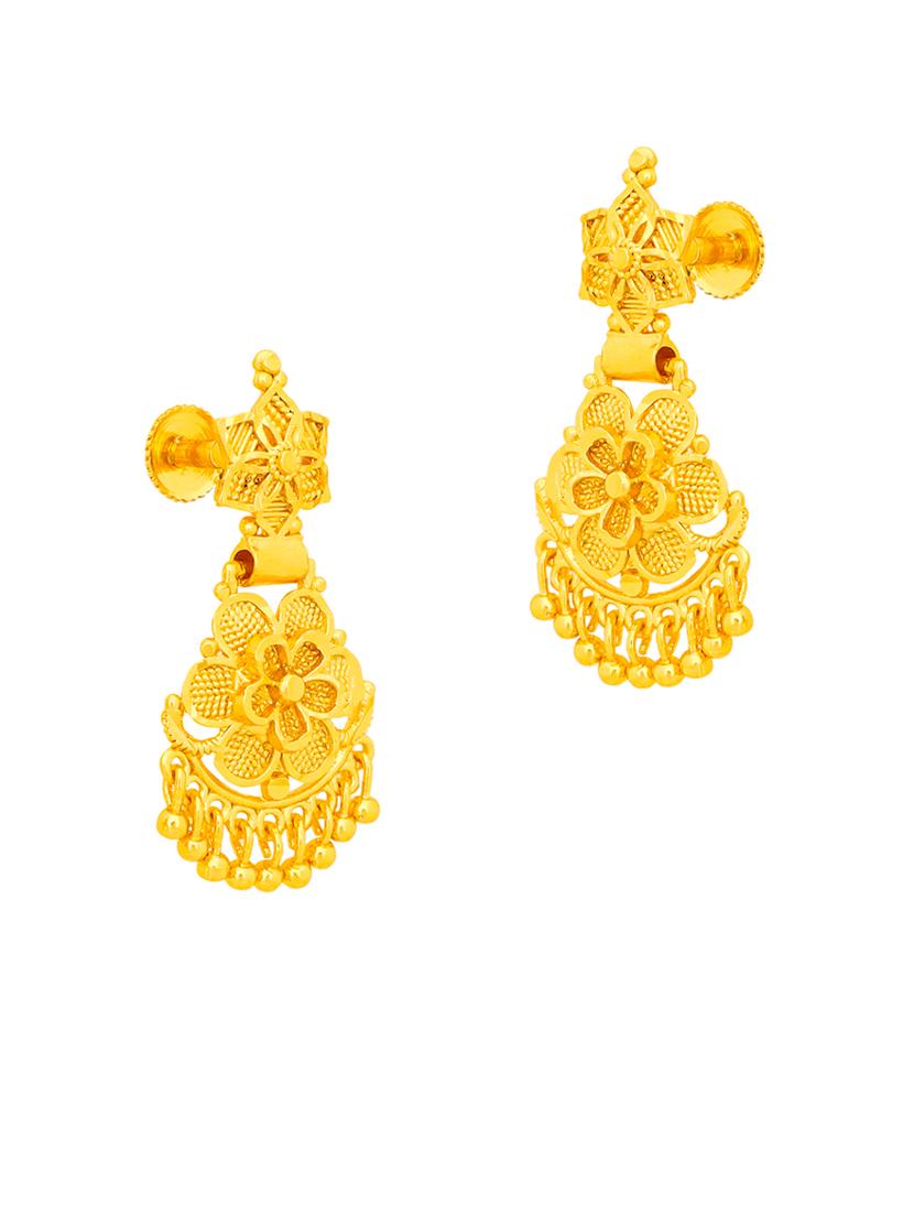 gold plated metal drop earring - 20733066 - Standard Image - 2