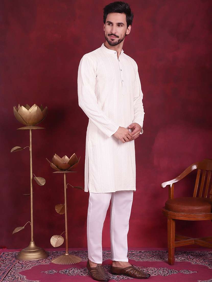 men mandarin neck kurta pyjama ethnic wear set - 20733080 -  Standard Image - 2