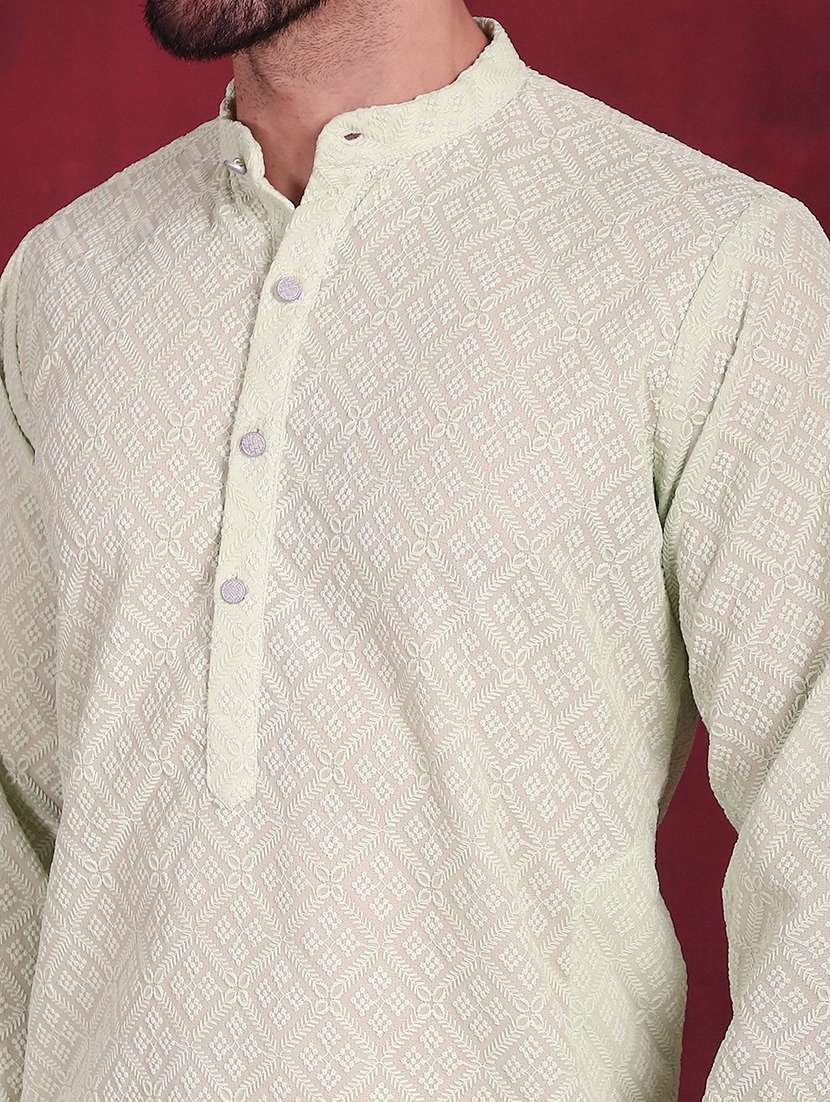 men mandarin neck kurta pyjama ethnic wear set - 20733087 -  Standard Image - 7