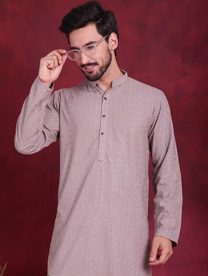 men mandarin neck kurta pyjama ethnic wear set - 20733090 -  Standard Image - 7