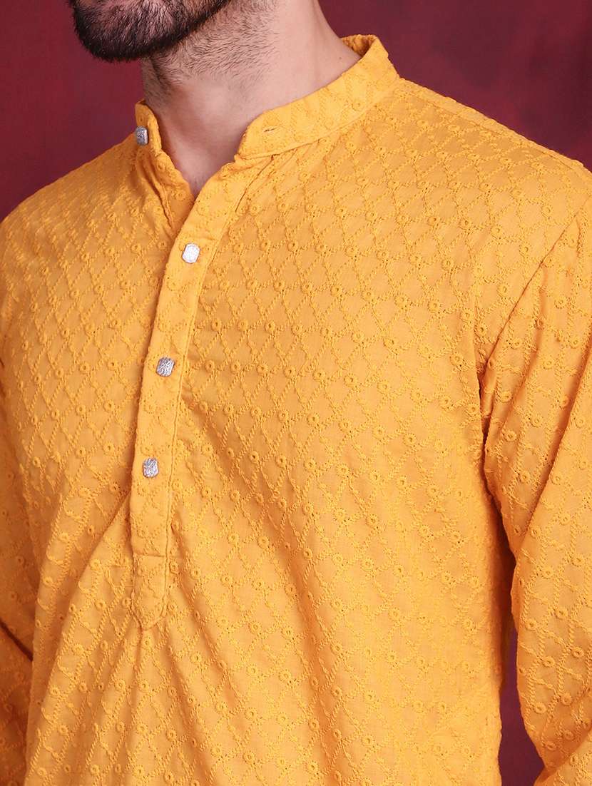 men mandarin neck kurta pyjama ethnic wear set - 20733116 -  Standard Image - 7