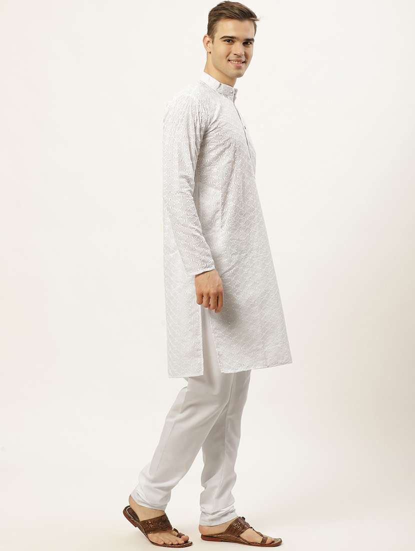 men mandarin neck kurta pyjama ethnic wear set - 20733121 -  Standard Image - 2