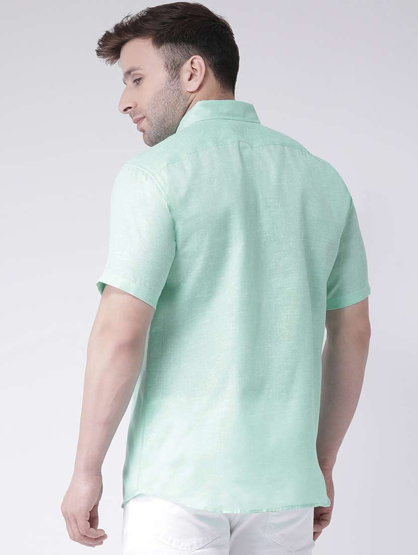 green self design detailed casual shirt - 20733185 - Standard Image - 2