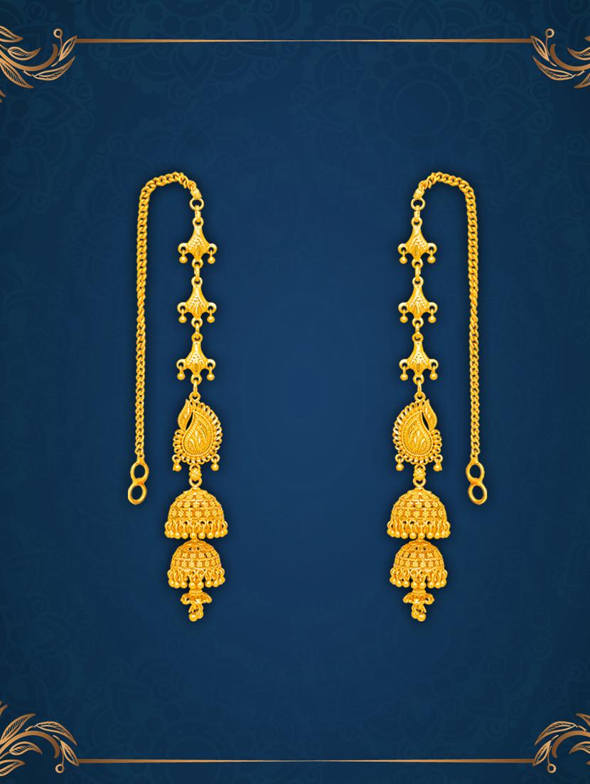 womrn gold plated jhumka earrings - 20735375 - Zoom Image - 0