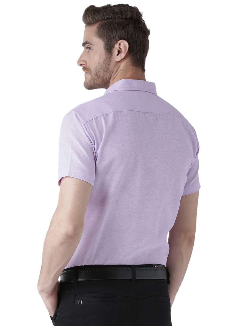 men lavender solid formal shirt - 20735706 - Standard Image - 2