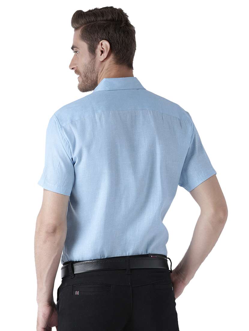 light blue cotton blend formal shirt - 20735710 - Standard Image - 2