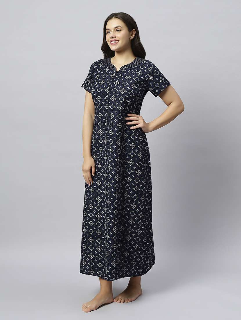 women printed short sleeve nighty - 20742766 -  Standard Image - 2