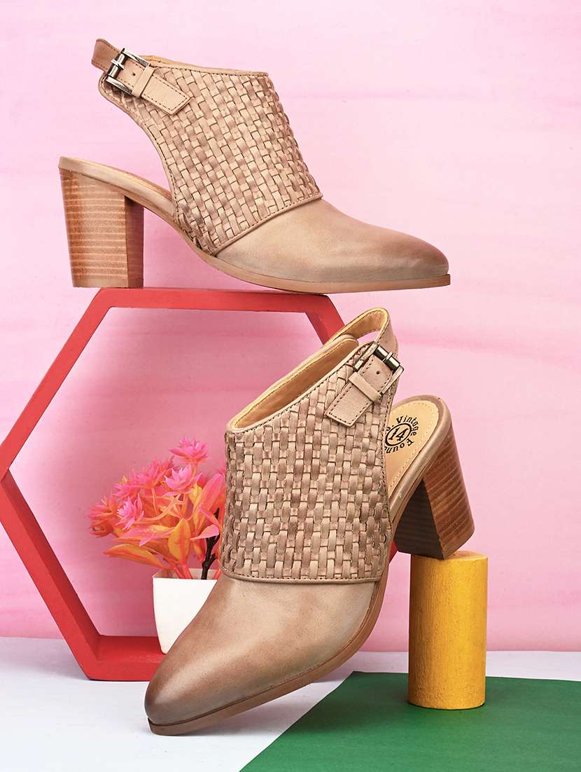 hosis brand brown back strap sandals