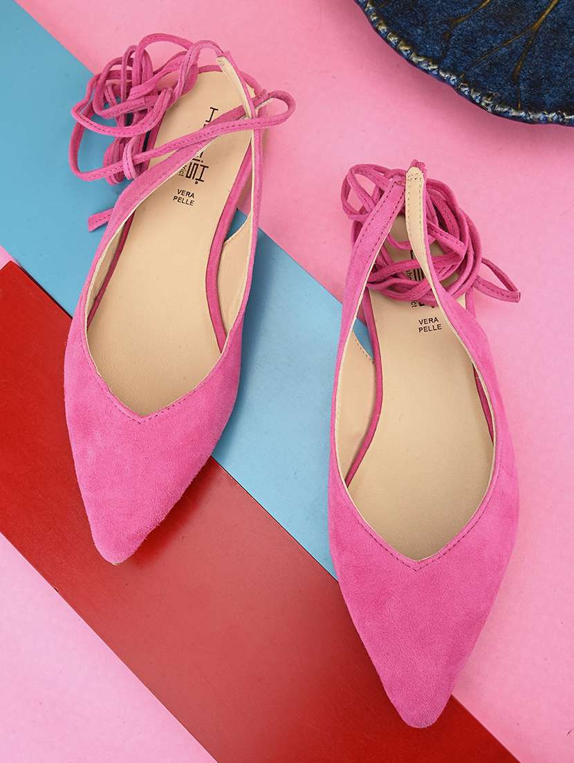 hosis brand women solid lace ballet flats