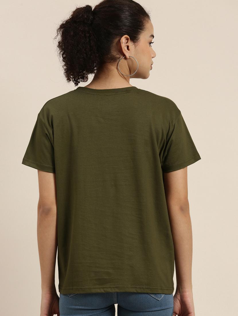 women round neck solid regular t-shirt - 20745299 - Standard Image - 2
