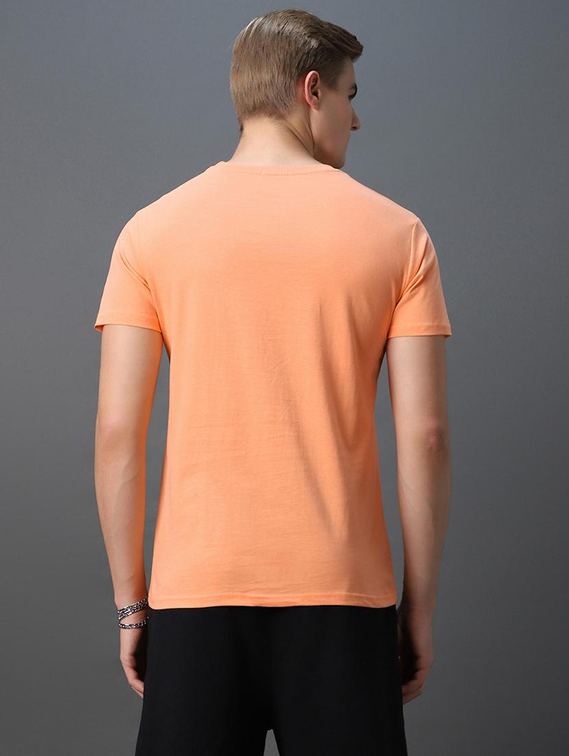 orange cotton blend plain t-shirt - 20749903 - Standard Image - 2