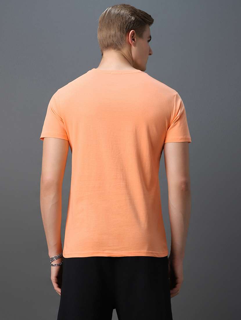 orange cotton blend plain t-shirt - 20750112 - Standard Image - 2