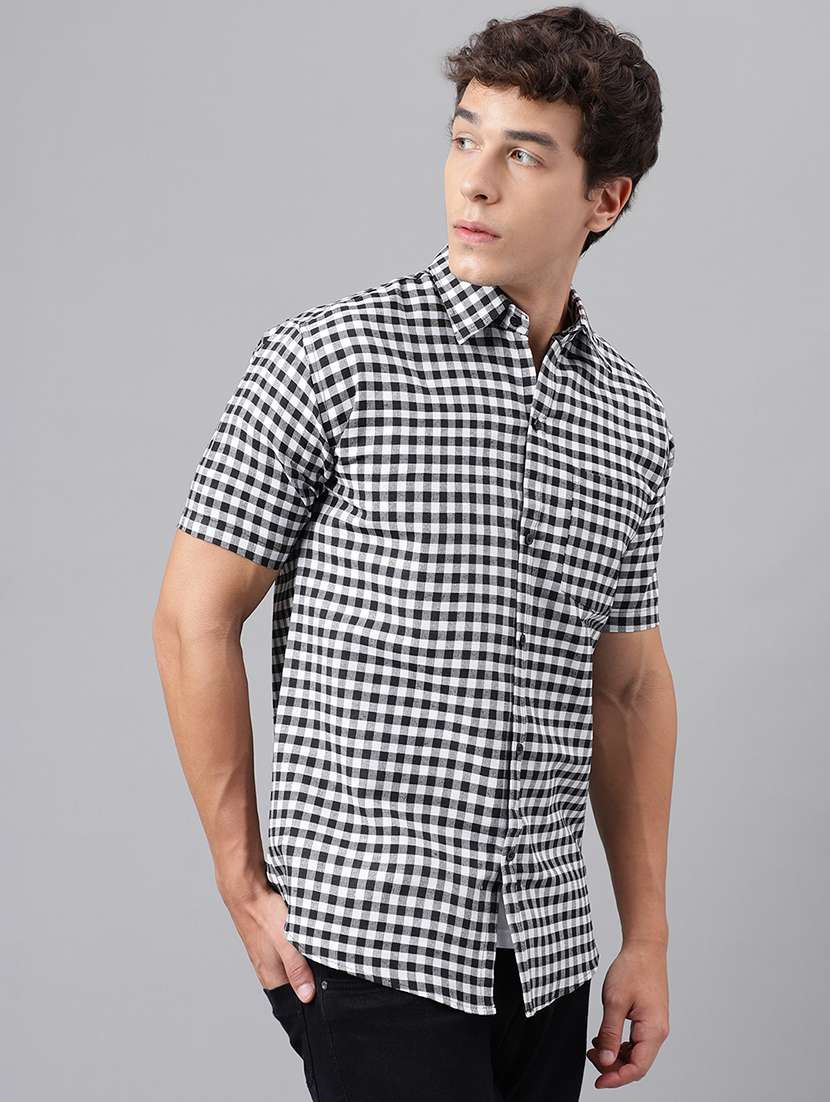 men checkered short sleeve casual shirt - 20754277 - Standard Image - 2
