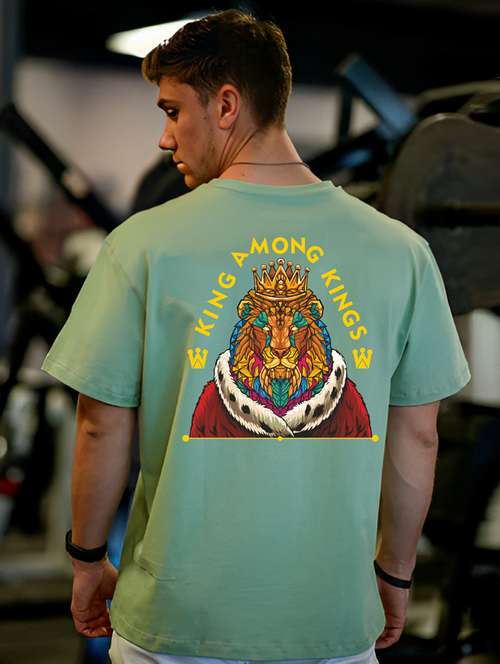 men round neck front & back print t-shirt - 20754362 - Standard Image - 0
