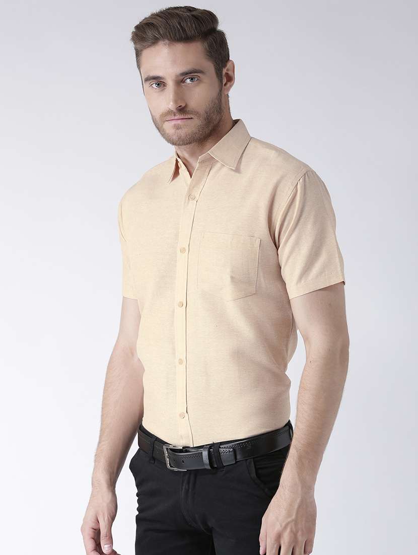 men solid collared formal shirt - 20754410 - Standard Image - 2