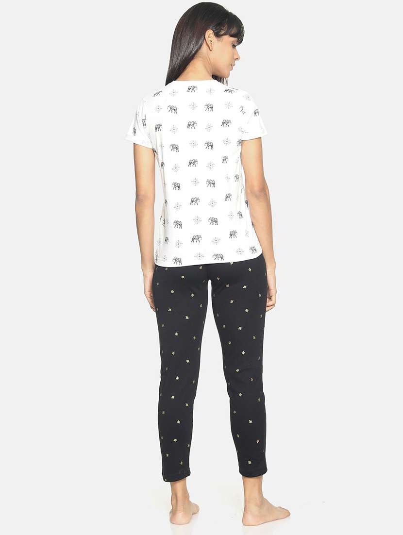 women printed pyjama nightwear set - 20754524 - Standard Image - 2