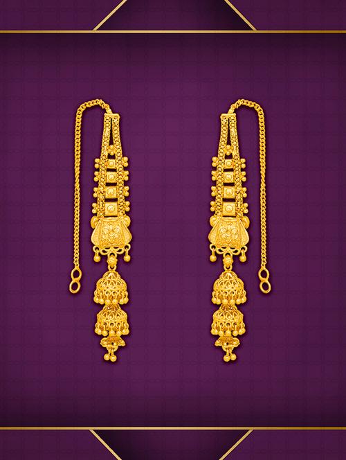 womrn gold plated jhumka earrings - 20754580 - Standard Image - 0