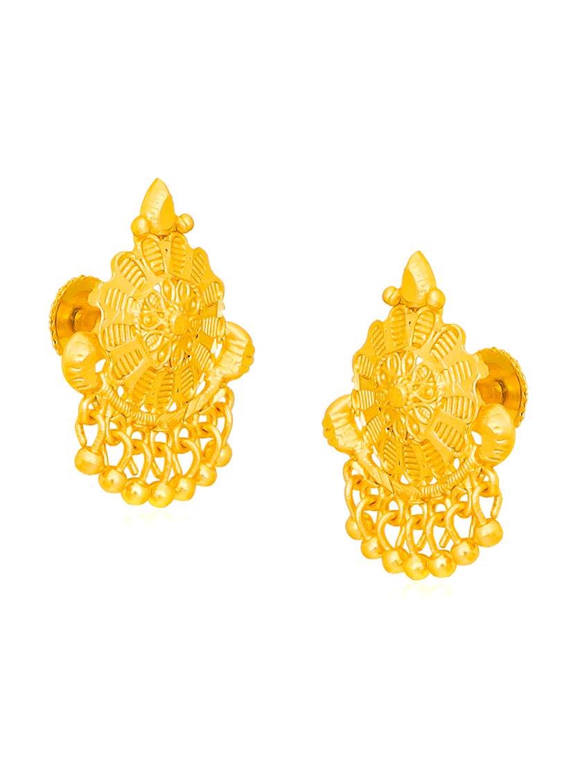 gold brass studs earring - 20754612 - Standard Image - 2