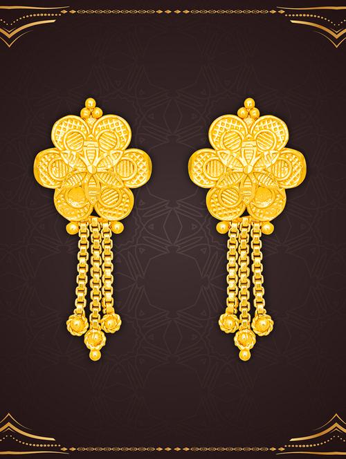 gold plated metal drop earring - 20754617 - Standard Image - 0