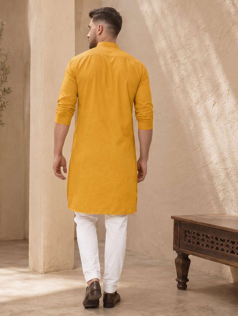 Men Mandarin Neck Solid Kurta Pyjama Set - 20754624 -  Standard Image - 2