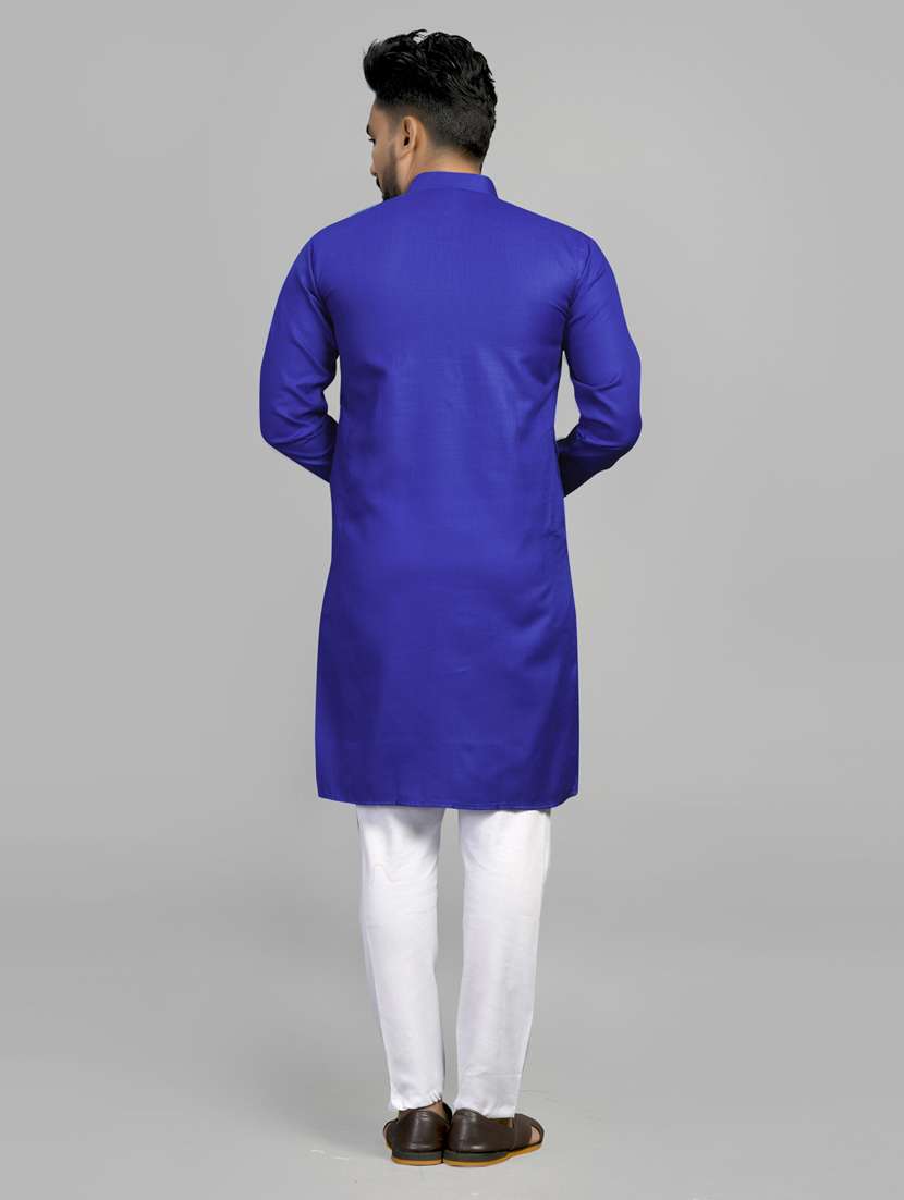 men pack of 2 solid mandarin neck kurta - 20754769 -  Standard Image - 2